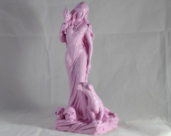 Handmade Hecate Statue, Magic Witch Goddess   ,Pink Devotional Altar Stone (19cm /7,5 inches)