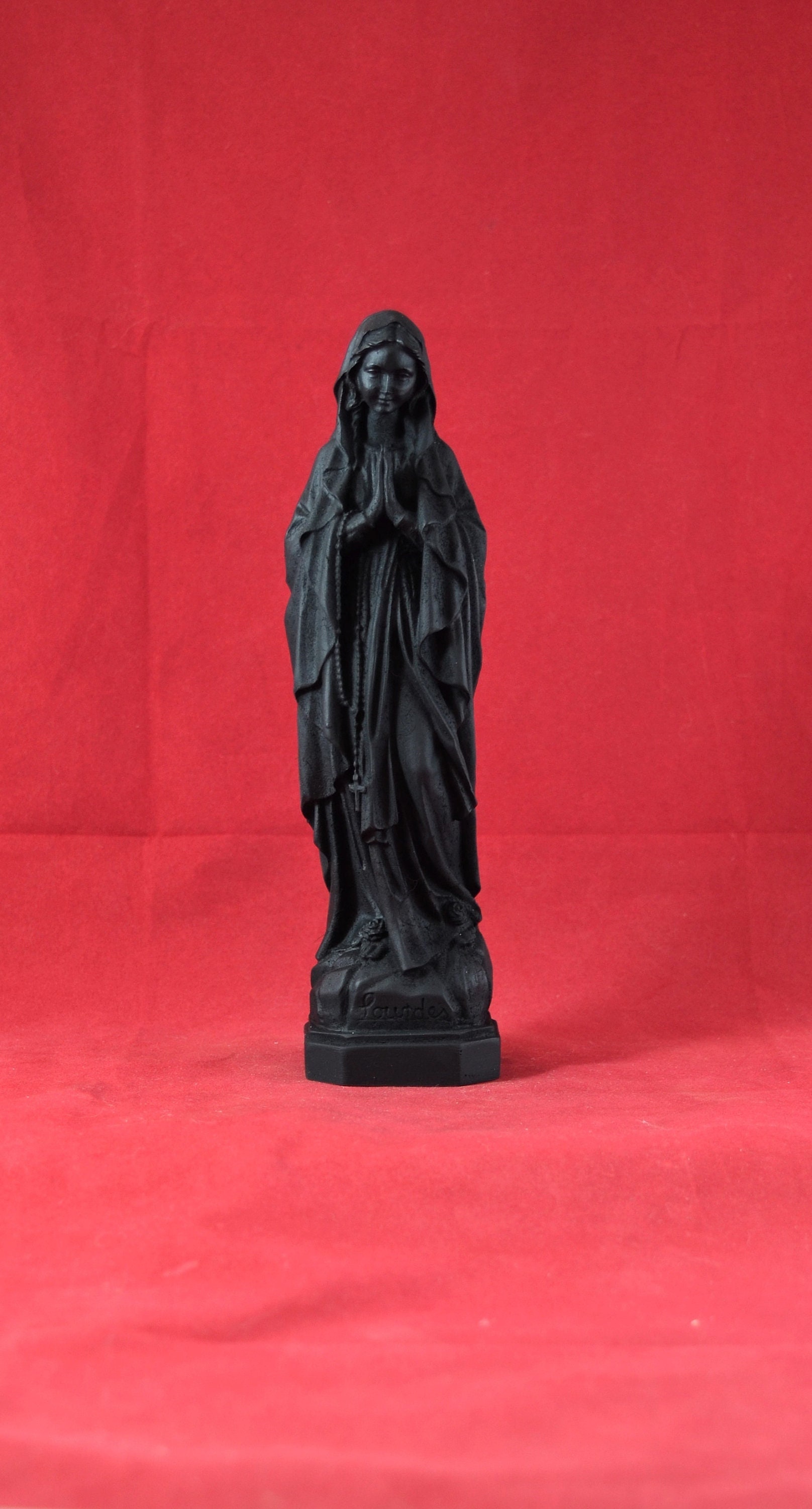 Virgin Mary Praying Mother of JESUS Madonna  Black Patina  Statue 20,5 cm (8 inches)