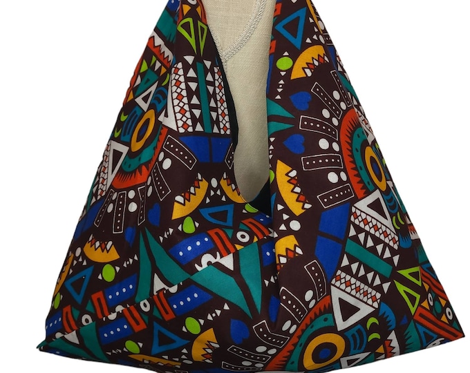 Ankara Print Origami Shoulder Bag: Reusable Cotton Tote .