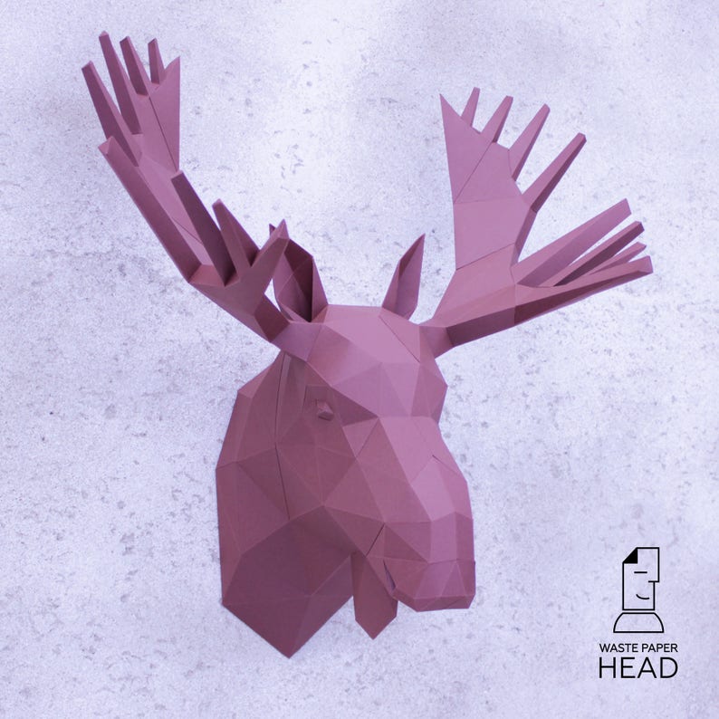 26 - papercraft MOOSE Brain - printable electronic template photograph about Moose Template Printable titled 26 - papercraft MOOSE Intellect - printable electronic template