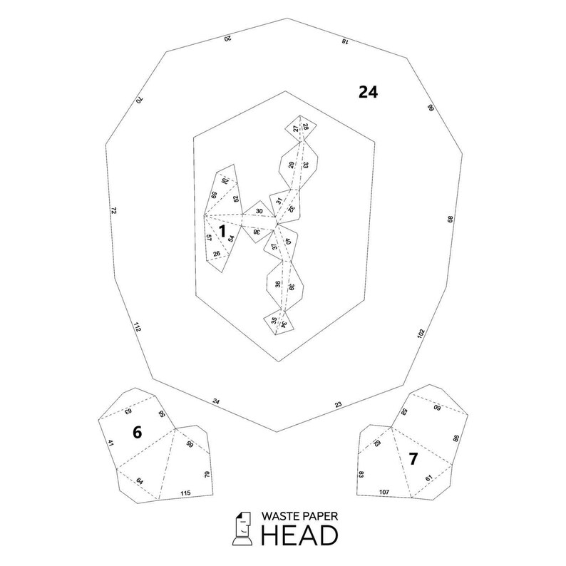 01 Papercraft Panda Head Printable Digital Template Etsy France