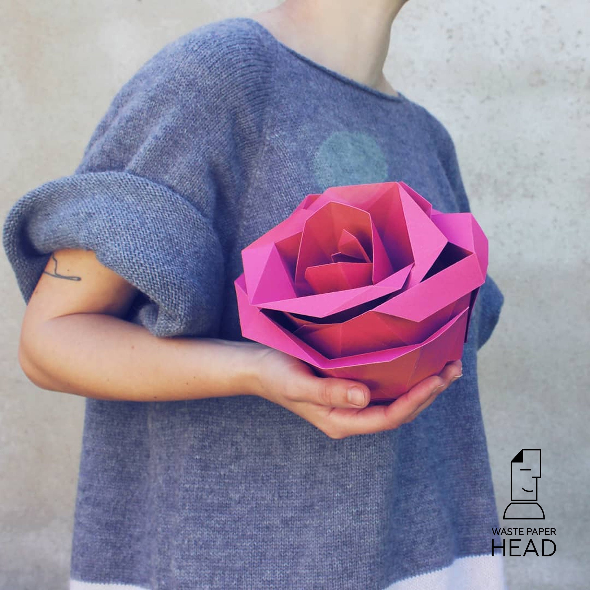 Papercraft ROSE printable digital DIY template Etsy