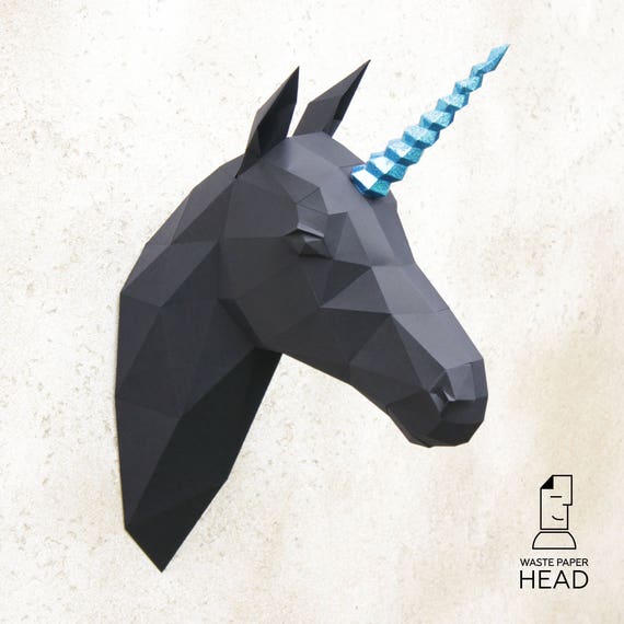 04 paper unicorn head printable digital template etsy india