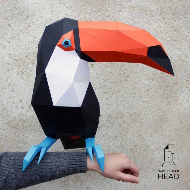 Papercraft toucan digital template | Etsy