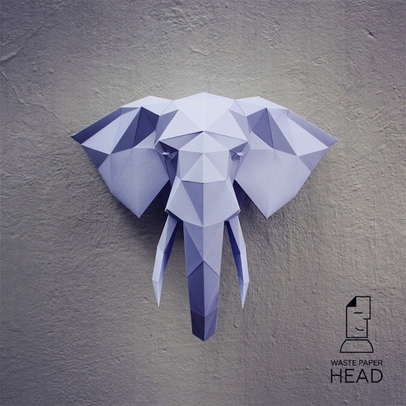 picture Printable Elephant Paper Craft Template papercraft elephant head 2 printable diy template