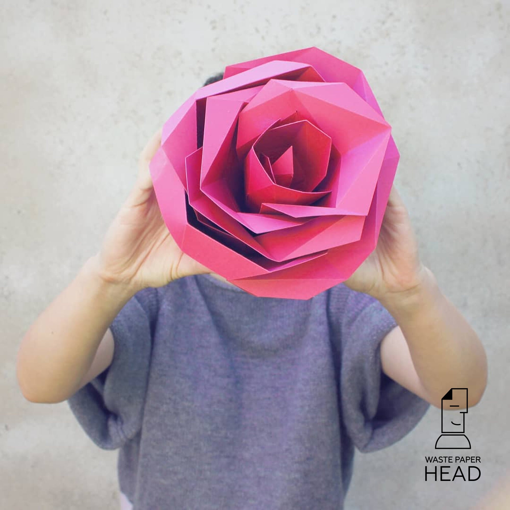 Papercraft ROSE printable digital DIY template Etsy