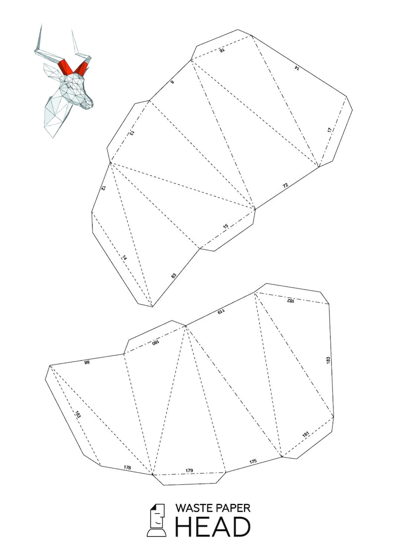Голова единорога из бумаги схемы распечатать