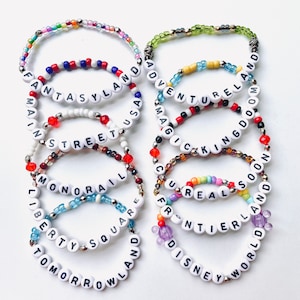 10 Pack Assorted Disney Inspired Themed Friendship Bracelets stacker— Cast Member appreciation Gift  — Trading  magic kingdom lands Gift