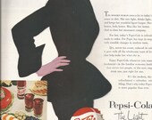 Vintage 1950 39 s Print AD Pepsi-Cola Soda 10 x 14 Original Color quot The Light Refreshment quot w FREE Shipping
