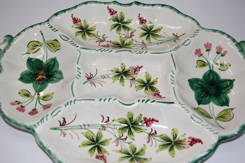 Vintage Antique 1950 S Or 1960 S Serving Tray Platter Dish Painted Made In Italy Floral Pattern 12 X 18 Home Living Kitchen Dining Kromasol Com