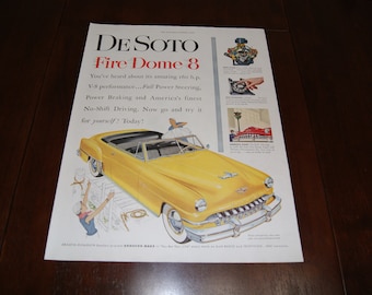 Advert Car Classic Automobile De Soto Hood Grill 12X16 Inch Framed Art Print 