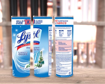 20oz Skinny Straight or 22oz Fatty Double Walled Stainless Steel Tumblers With A Disinfectant Theme- FREE SHIPPING!