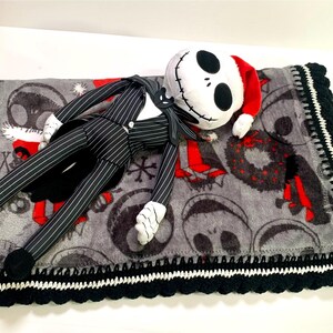 Conjunto de manta y peluche de ganchillo para bebé de Jack Skellington de Pesadilla antes de Navidad imagen 4