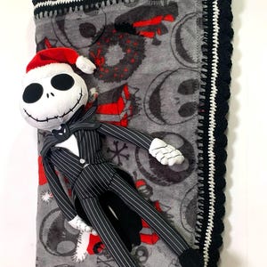Conjunto de manta y peluche de ganchillo para bebé de Jack Skellington de Pesadilla antes de Navidad imagen 5