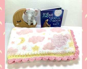 I Love you to the Moon and Back Crochet Baby Blanket Gift Set