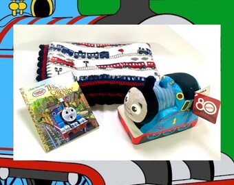 Little Train Crochet Baby Blanket Book and Plush Gift Set