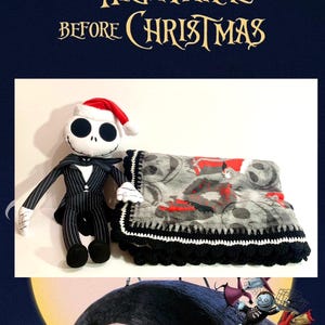 Conjunto de manta y peluche de ganchillo para bebé de Jack Skellington de Pesadilla antes de Navidad imagen 1