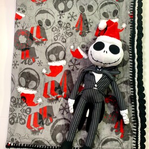 Conjunto de manta y peluche de ganchillo para bebé de Jack Skellington de Pesadilla antes de Navidad imagen 6