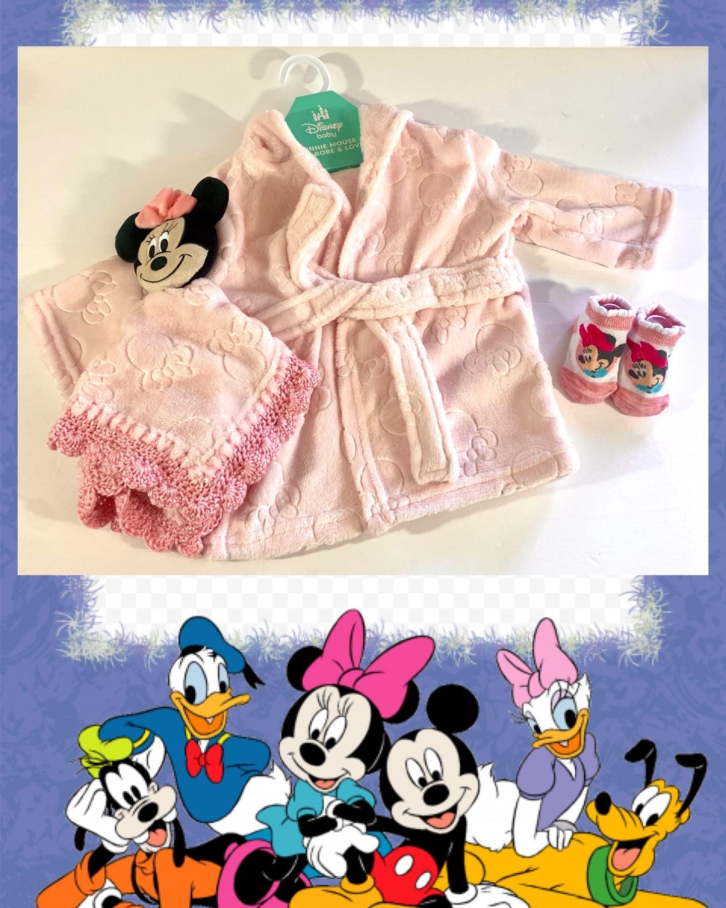 Disney Minnie Mouse Robe & Crochet Lovey Gift Set - Etsy