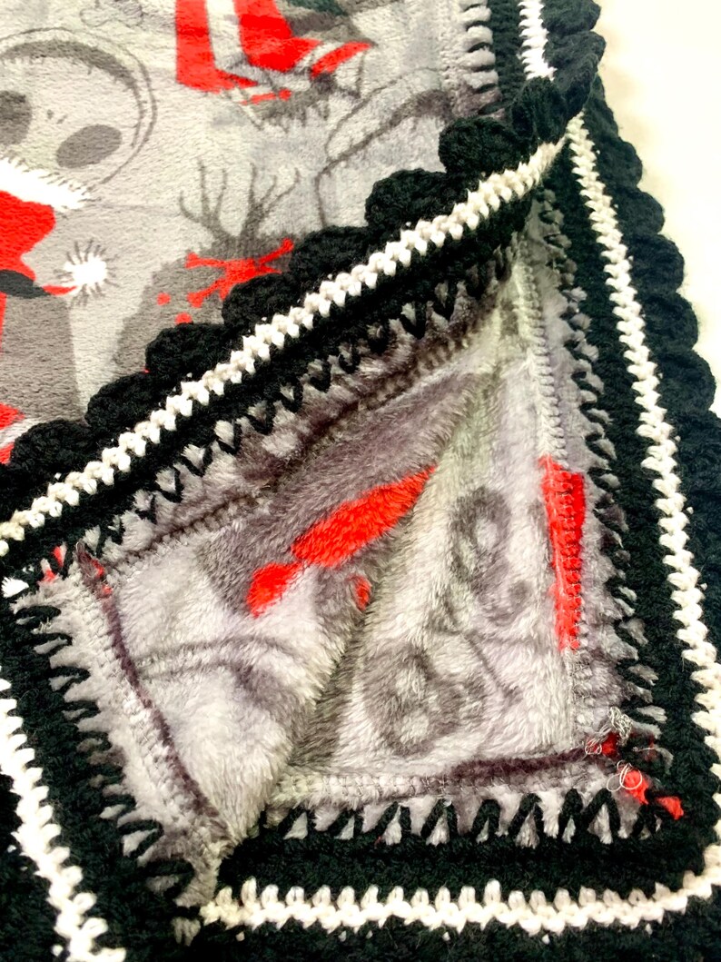Conjunto de manta y peluche de ganchillo para bebé de Jack Skellington de Pesadilla antes de Navidad imagen 7
