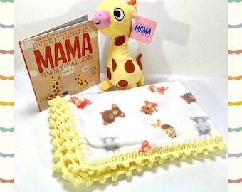 Giraffe & Friends Crochet Baby Blanket Gift Set
