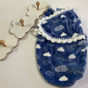 Baby Clouds Baby Swaddle Wrap with Matching Childrens Coat Rack Gift Set