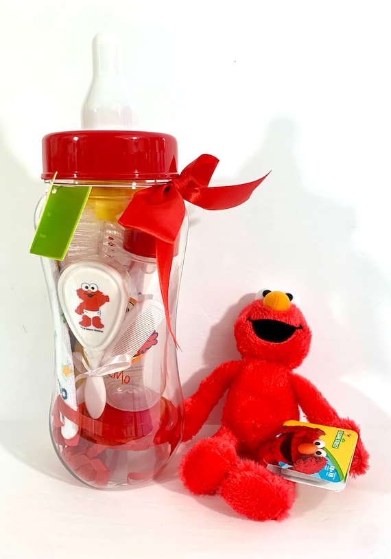 【リリー】【6キロ】ELMO ORGANIC 1歳〜 Sesame Street Elmo Baby's 1st Bottle Bank 14.5 in Essentials