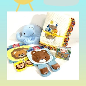 Noah&#39;s Ark Crochet Baby Blanket Set -5 Piece
