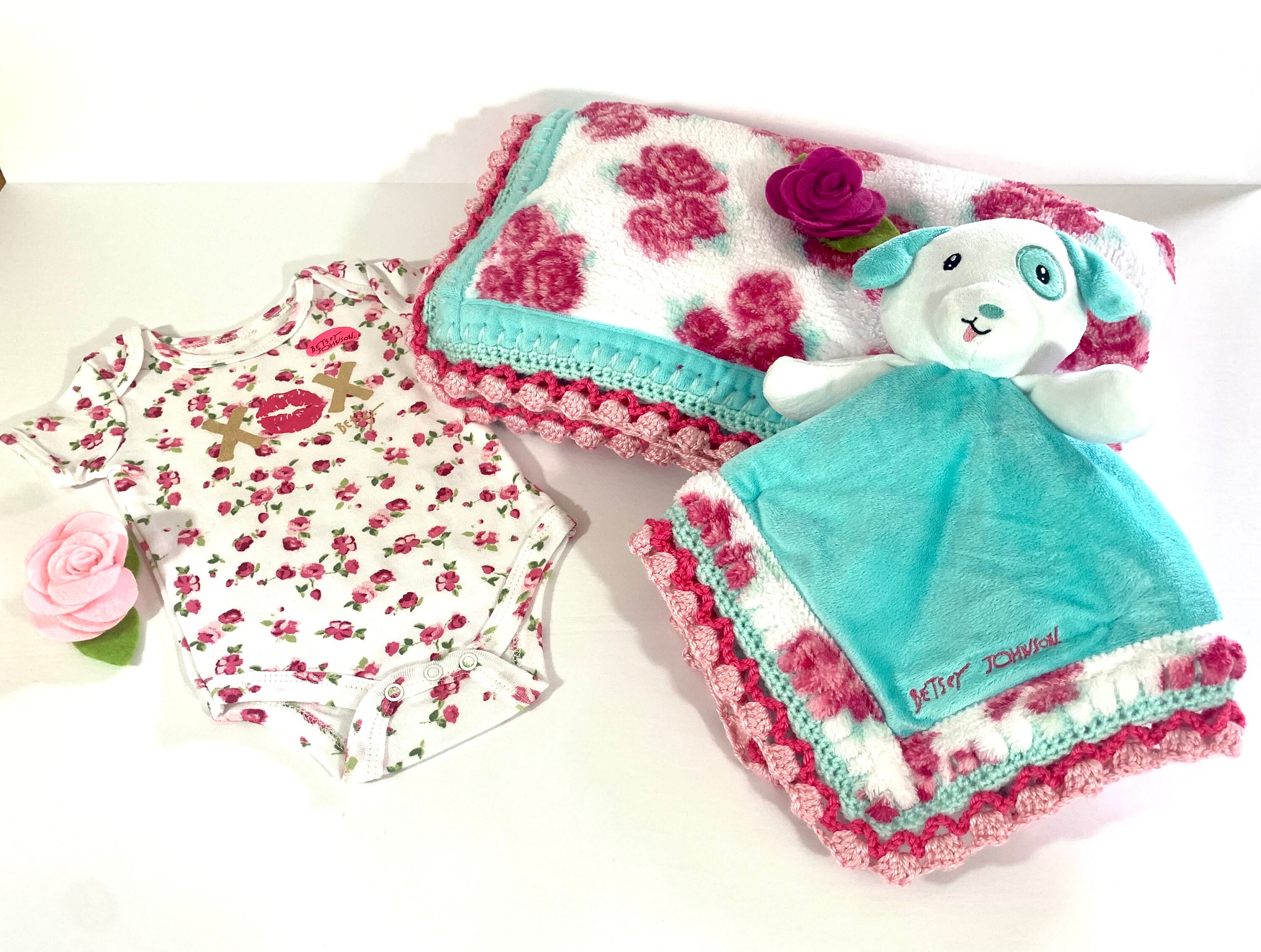 Betsey johnson baby blanket with support pillow sale