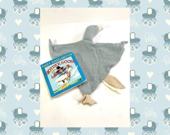 Little Blue Goose Lovey Security Blanket & Mother Goose Gift Set