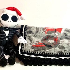 Conjunto de manta y peluche de ganchillo para bebé de Jack Skellington de Pesadilla antes de Navidad imagen 3
