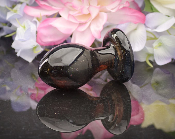 Glass Anal Plug  - Midnight Opal - Size Medium - Erotic Art by Simply Elegant Glass
