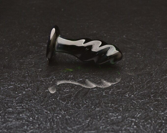 Glass Anal Plug - Extra Small - Emerald Onyx - Butt Plug, Sex Toy Dialator Functional Erotic Art by Simply Elegant Glass