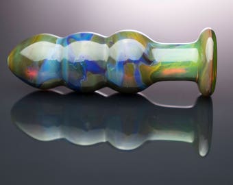 Glass Beaded Plug (Small) - Aquatic Green
