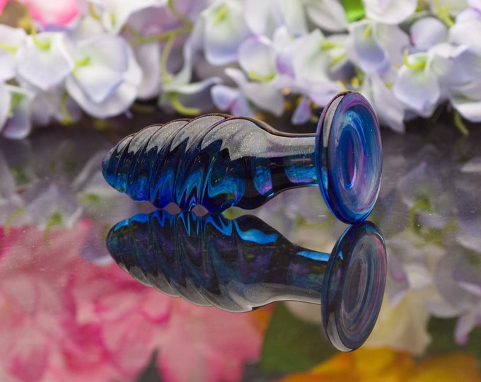 Glass Anal Plug - Celestial Shimmer - Size Medium - Erotic Art by Simply Elegant Glass