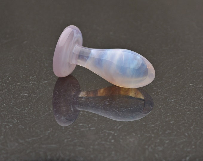 Glass Butt Plug - Small - Light Rose Quartz - Luxury Sex Toy / Beautifully Colored Glass Sex Toy / Anal Plug by Simply Elegant Glass