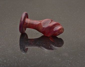 Glass Butt Plug - Small-Medium - Carnelian Marble Twist - Body-Safe Glass Sex Toy / Anal Plug - Glass Toy by Simply Elegant Glass