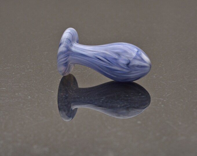 Glass Butt Plug - Medium - Blue Willow - Luxury Sex Toy / Beautifully Colored Glass Sex Toy / Anal Plug by Simply Elegant Glass