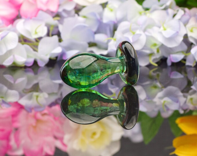 Glass Anal Plug  - Emerald Enchantress - Size Small - Erotic Art by Simply Elegant Glass