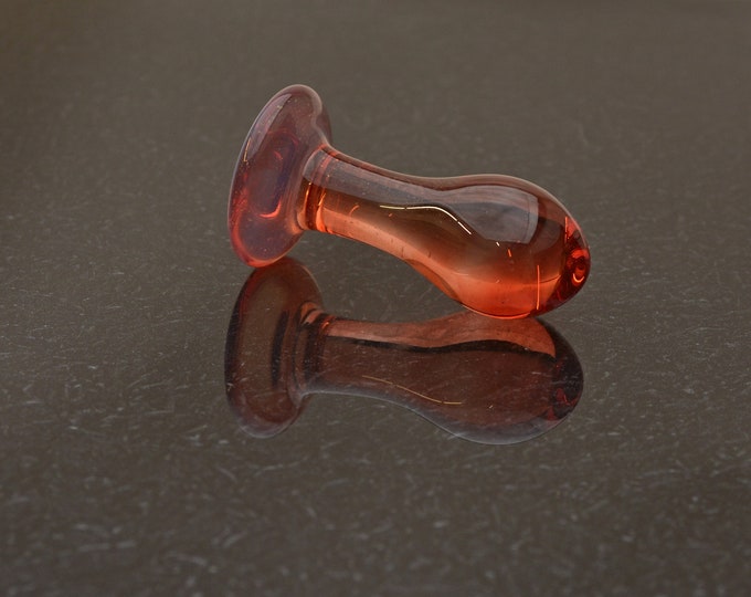 Glass Anal Plug - Small - Ruby Opal Sparkle - Butt Plug, Sex Toy Dialator Functional Erotic Art by Simply Elegant Glass