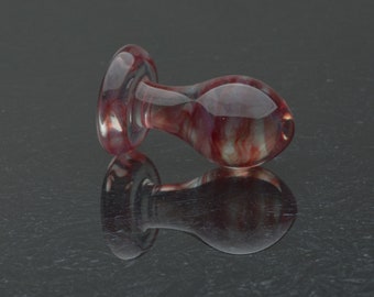 Glass Butt Plug - Medium - Merlot Flow - Luxury Sex Toy / Beautifully Colored Glass Sex Toy / Anal Plug by Simply Elegant Glass