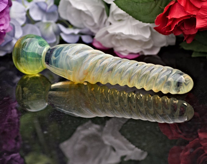Glass Dildo / Spot massager - Ghostly Green Unicorn - Glass Personal Massager, Sex Toy for Men and Women  by Simply Elegant Glass