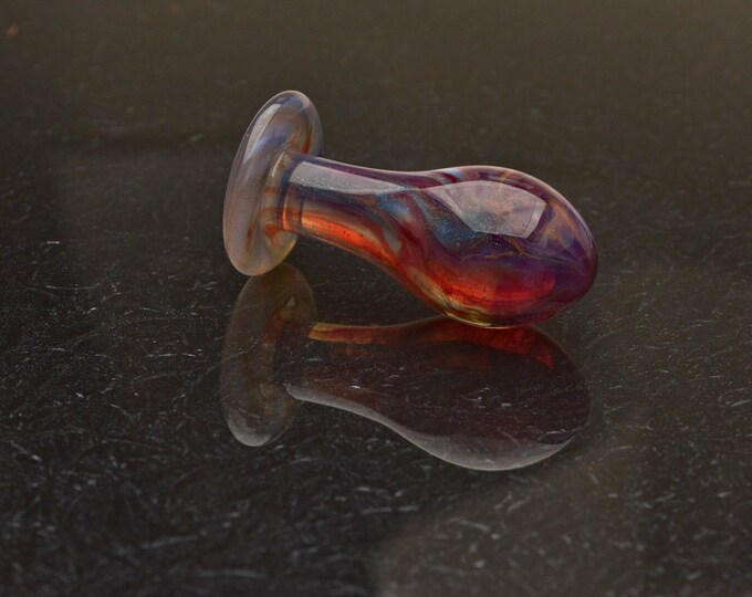Glass Butt Plug - Medium - "Rainbow Ruby" - Luxury Sex Toy/ Beautifully Colored Glass Sex Toy / Anal Plug by Simply Elegant Glass