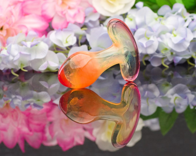 Glass Anal Plug  - Tangerine - Size Medium - Erotic Art by Simply Elegant Glass