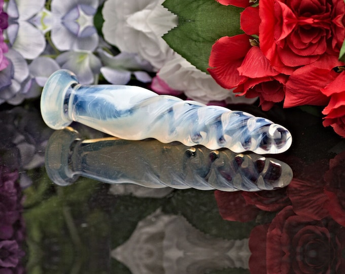 Glass Dildo / Spot massager - Ghostly Opalite Unicorn - Glass Personal Massager, Sex Toy for Men and Women  by Simply Elegant Glass