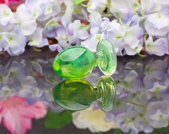 Glass Anal Plug  - Limeade - Size Small - Erotic Art by Simply Elegant Glass
