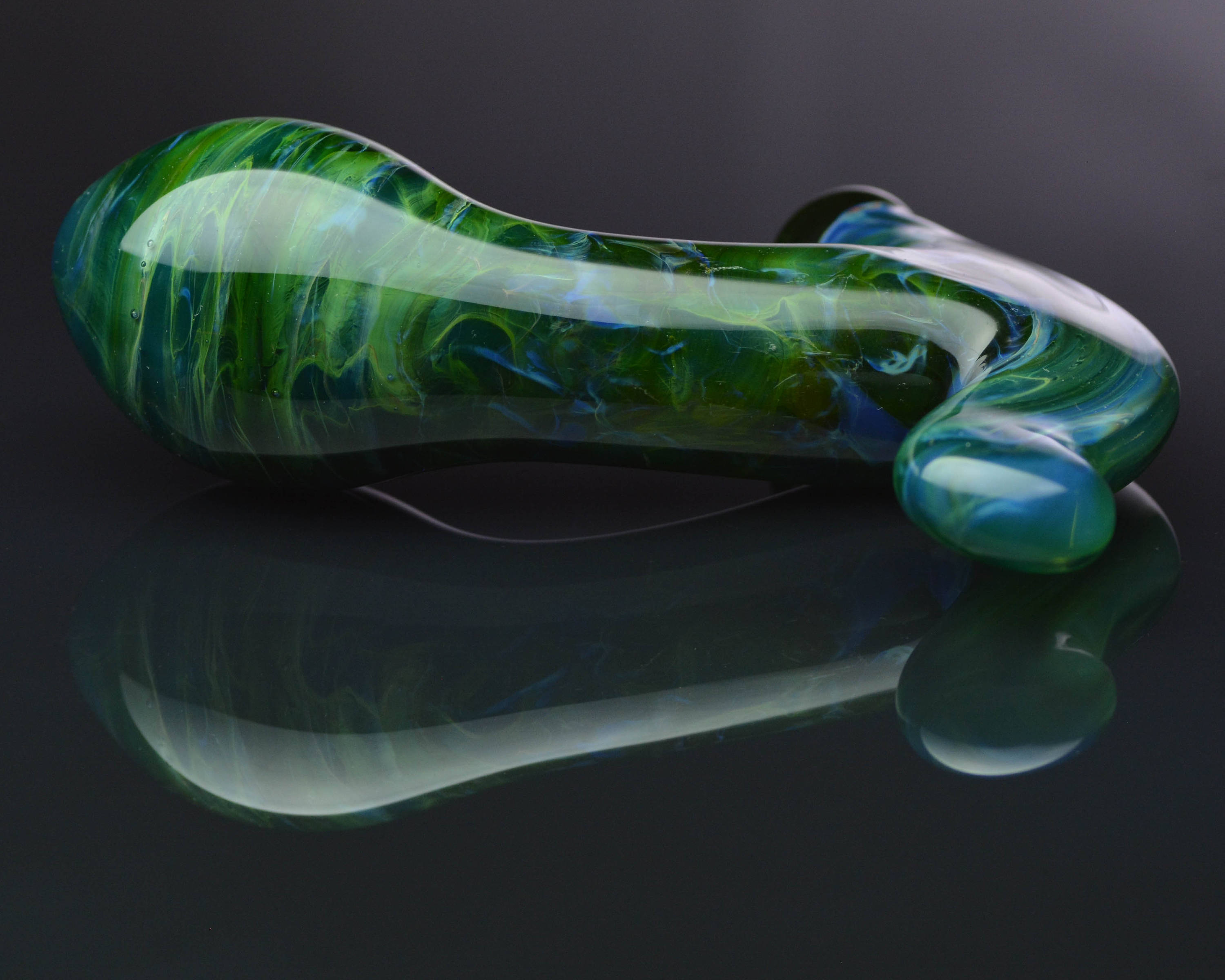 Glass Prostate Massager Medium Sparkle Green