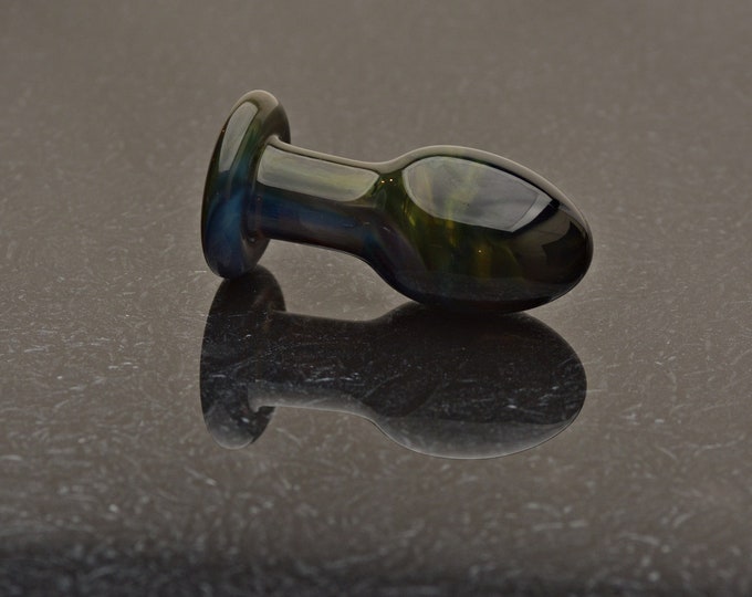 Glass Butt Plug - Medium-Large - Midnight Metals - Luxury Sex Toy / Beautifully Colored Glass Sex Toy / Anal Plug by Simply Elegant Glass