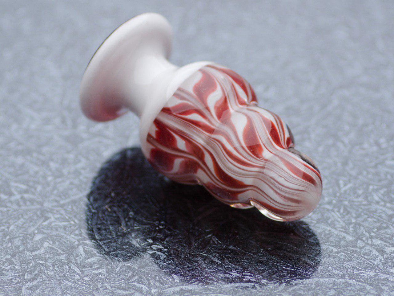 Beaded Glass Anal Plug Peppermint XXL