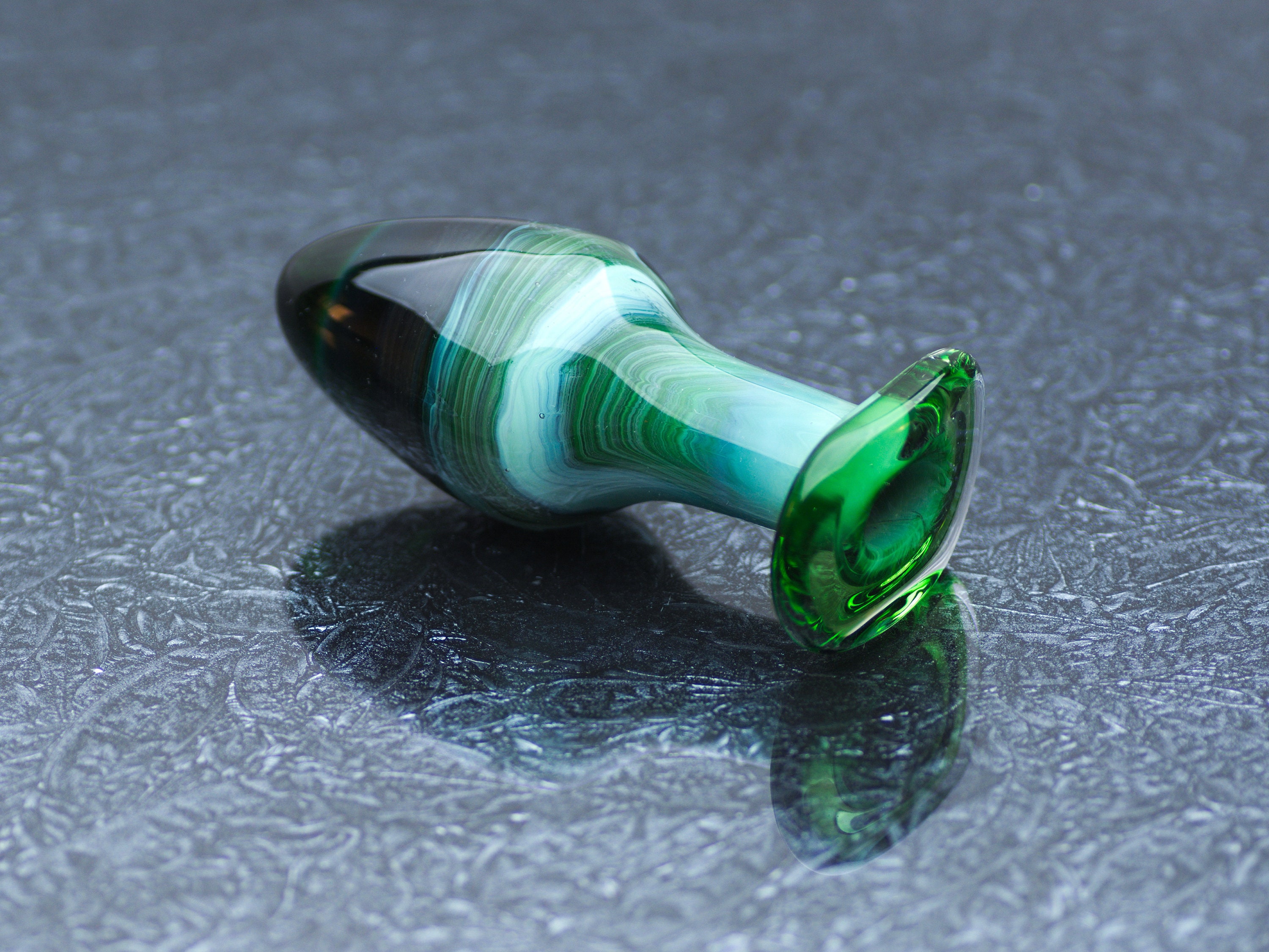 Glass Anal Plug Large Emerald
